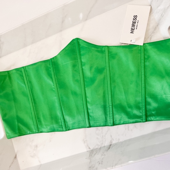 Heiress Beverly Hills Dresses Corset Slip crop top satin green - Picture 6 of 14